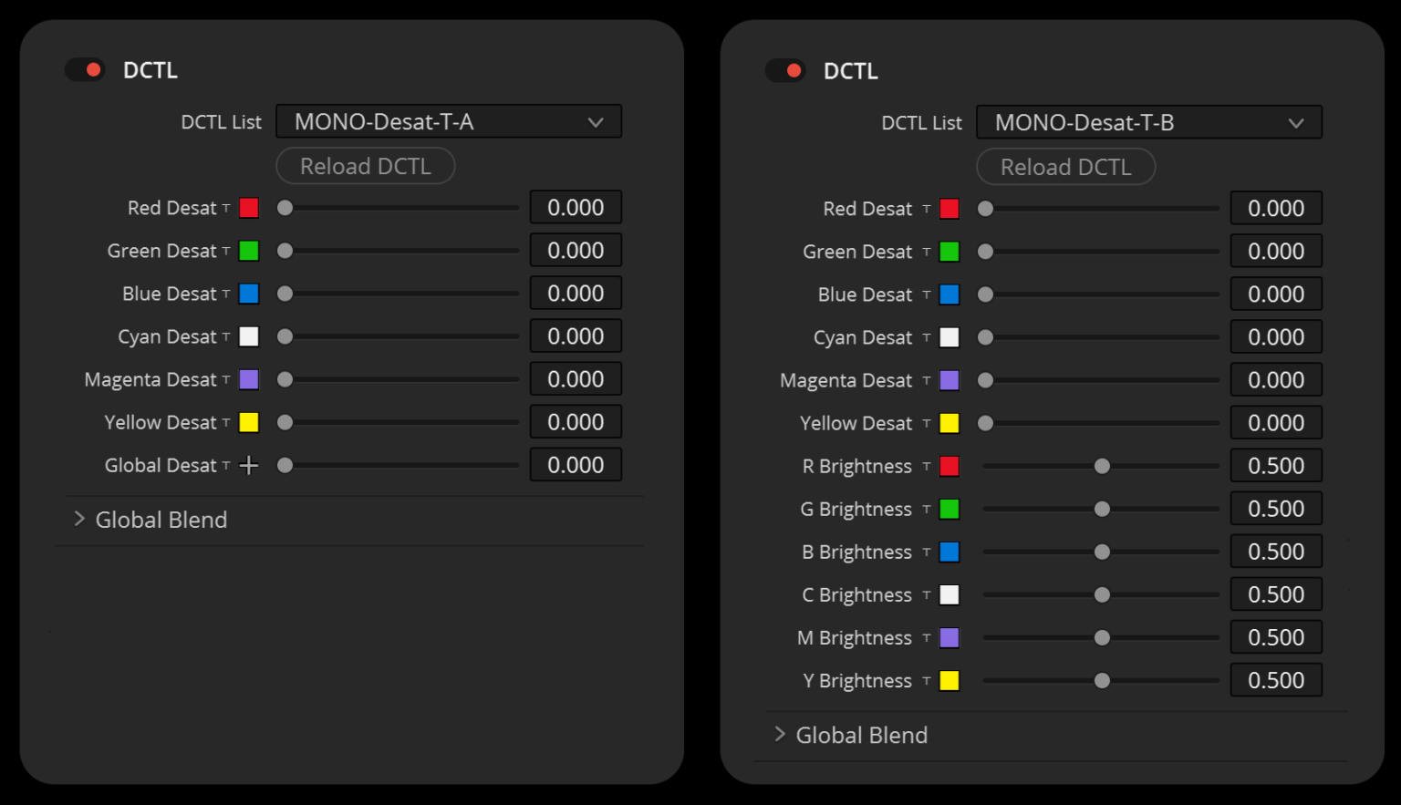 COLOR SHIFT DCTLS MONONODES